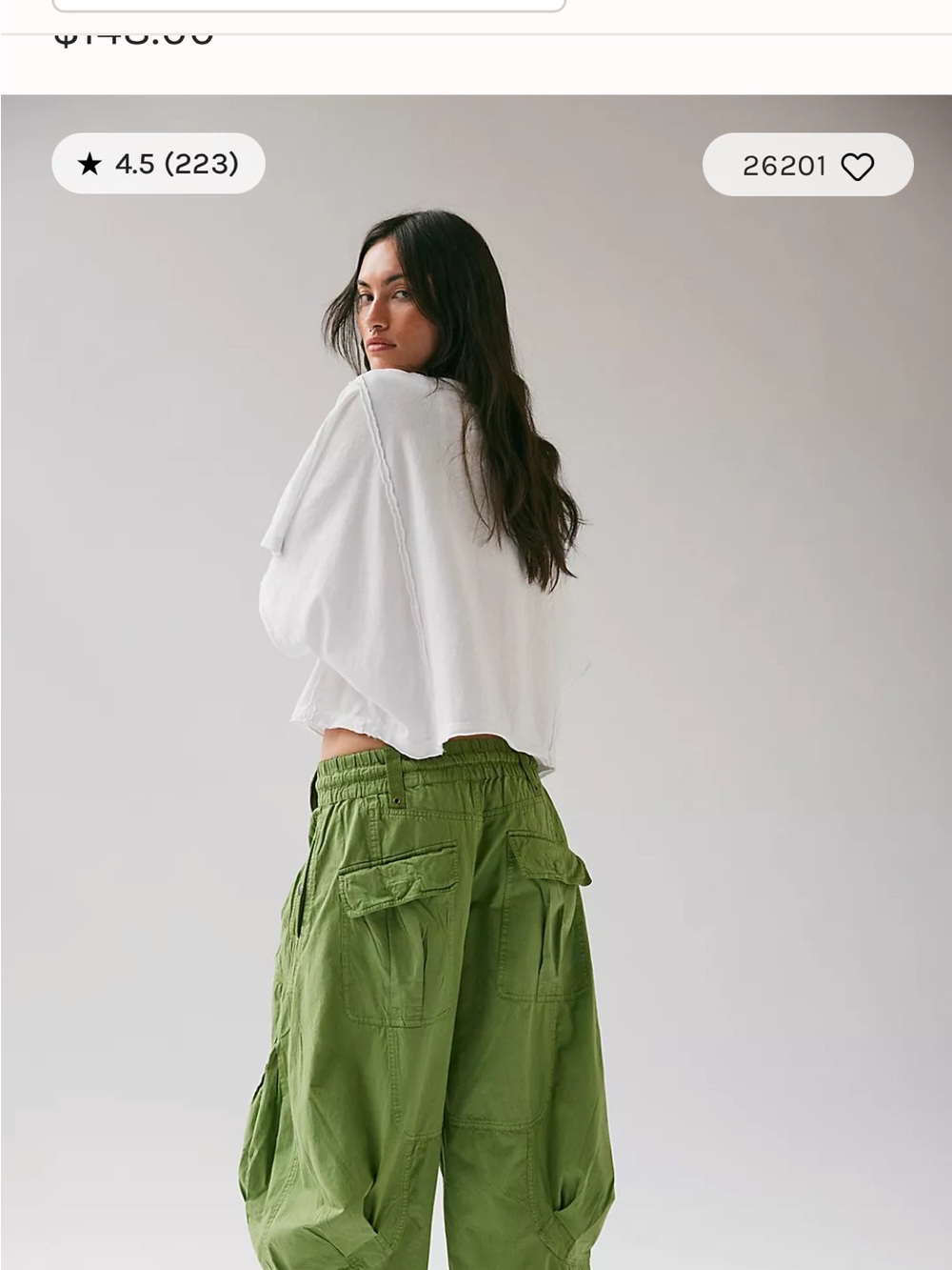 New Free People Calla Green On Set Cargo pants